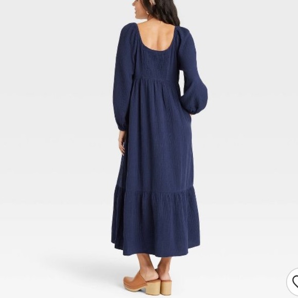 (L)- Universal Thread Women's Balloon Long Sleeve Dress - Picture 3 of 13